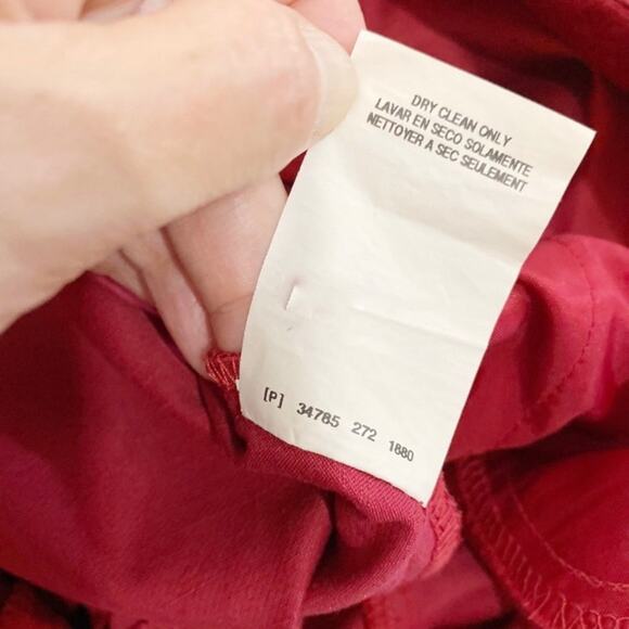 Bebe Sleek Red Silk Blend Cropped Cuffed Pants, Size 4 - Picture 11 of 12